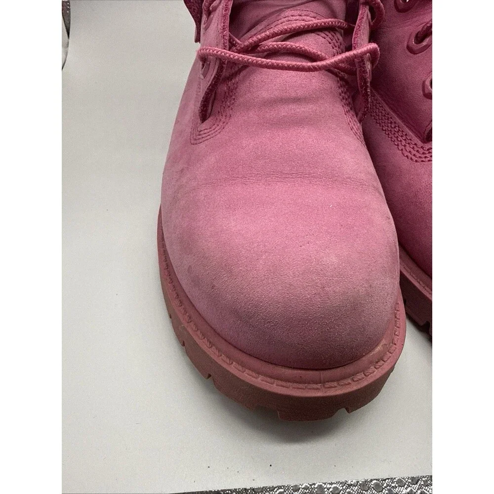 Timberland Premium Boots Unisex Pink Leather Waterproof Boots Size M/5.5 W/7